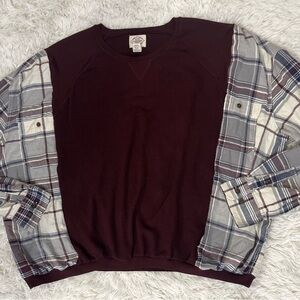 Burgundy and Plaid rework